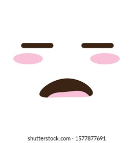sad face kawaii comic character vector illustration design