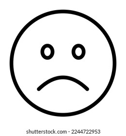 Sad face line icon. Longing, sadness, depression, emoji, melancholy, mood, tear, chat, communication. Emoji concept. Vector line icon on white background