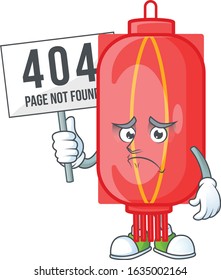 sad face mascot style of chinese traditional paper raised up a board