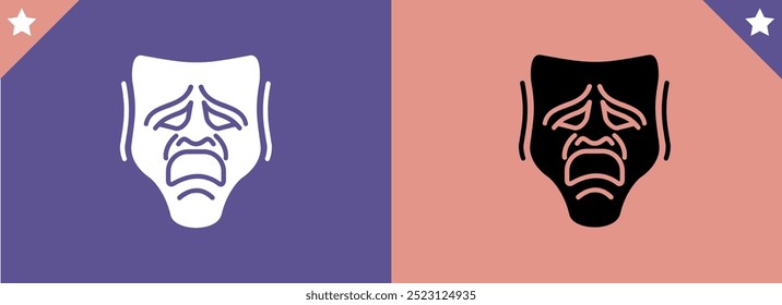 sad face mask vector art design hand drawn