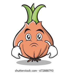 Sad face onion character cartoon