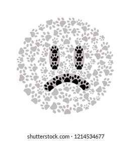 Sad face with paw print