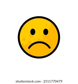 sad face, sadness - emoticon, vector icon	