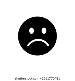 sad face, sadness - emoticon, vector icon	