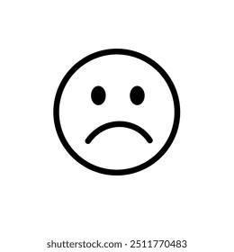 sad face, sadness - emoticon, vector icon	