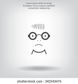 Sad face sign icon