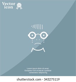 Sad face sign icon