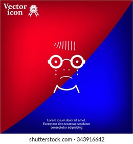 Sad face sign icon
