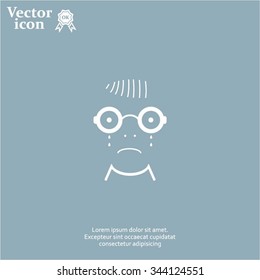Sad face sign icon
