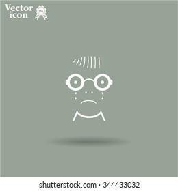 Sad face sign icon