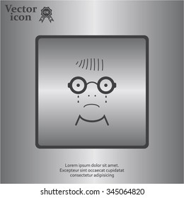 Sad face sign icon