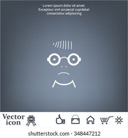 Sad face sign icon