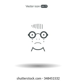 Sad face sign icon