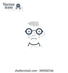Sad face sign icon