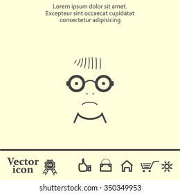 Sad face sign icon