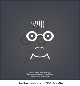 Sad face sign icon