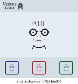 Sad face sign icon