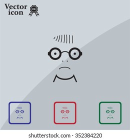 Sad face sign icon