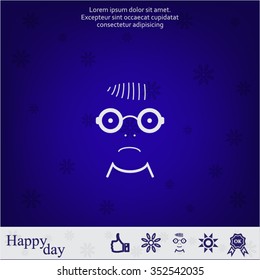 Sad face sign icon