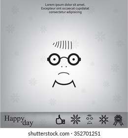 Sad face sign icon