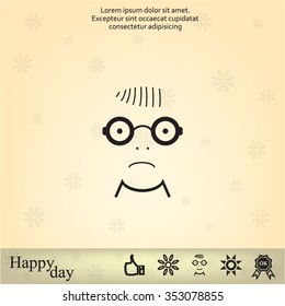 Sad face sign icon