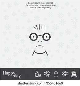 Sad face sign icon