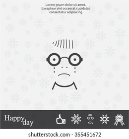 Sad face sign icon