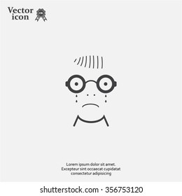 Sad face sign icon