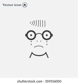 Sad face sign icon