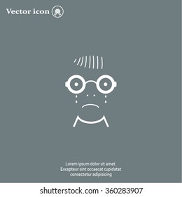 Sad face sign icon