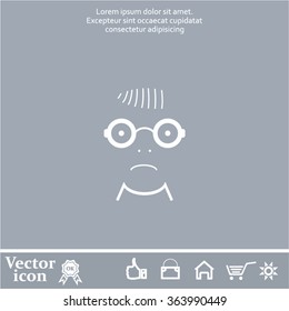 Sad face sign icon