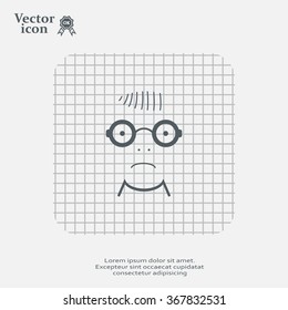 Sad face sign icon