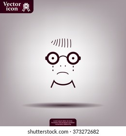 Sad face sign icon