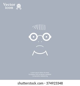 Sad face sign icon