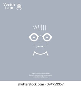 Sad face sign icon