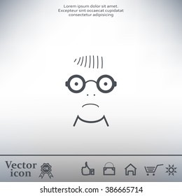 Sad face sign icon