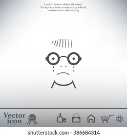 Sad face sign icon