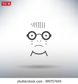 Sad face sign icon