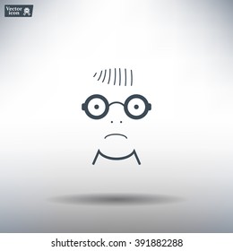 Sad face sign icon