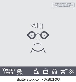 Sad face sign icon