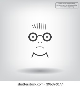 Sad face sign icon