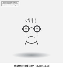 Sad face sign icon