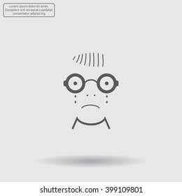 Sad face sign icon