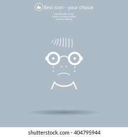 Sad face sign icon