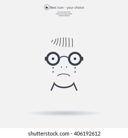 Sad face sign icon