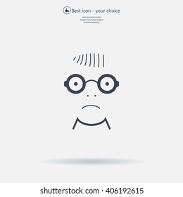 Sad face sign icon