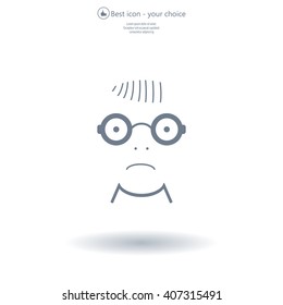 Sad face sign icon