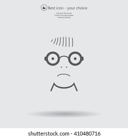 Sad face sign icon
