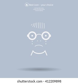 Sad face sign icon