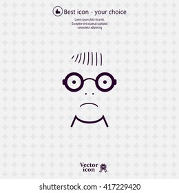 Sad face sign icon